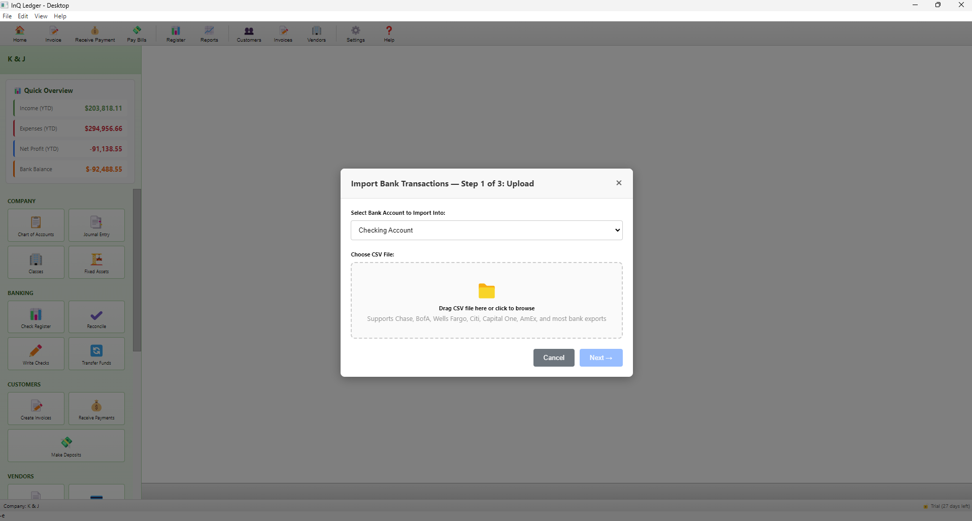 Bank CSV Import