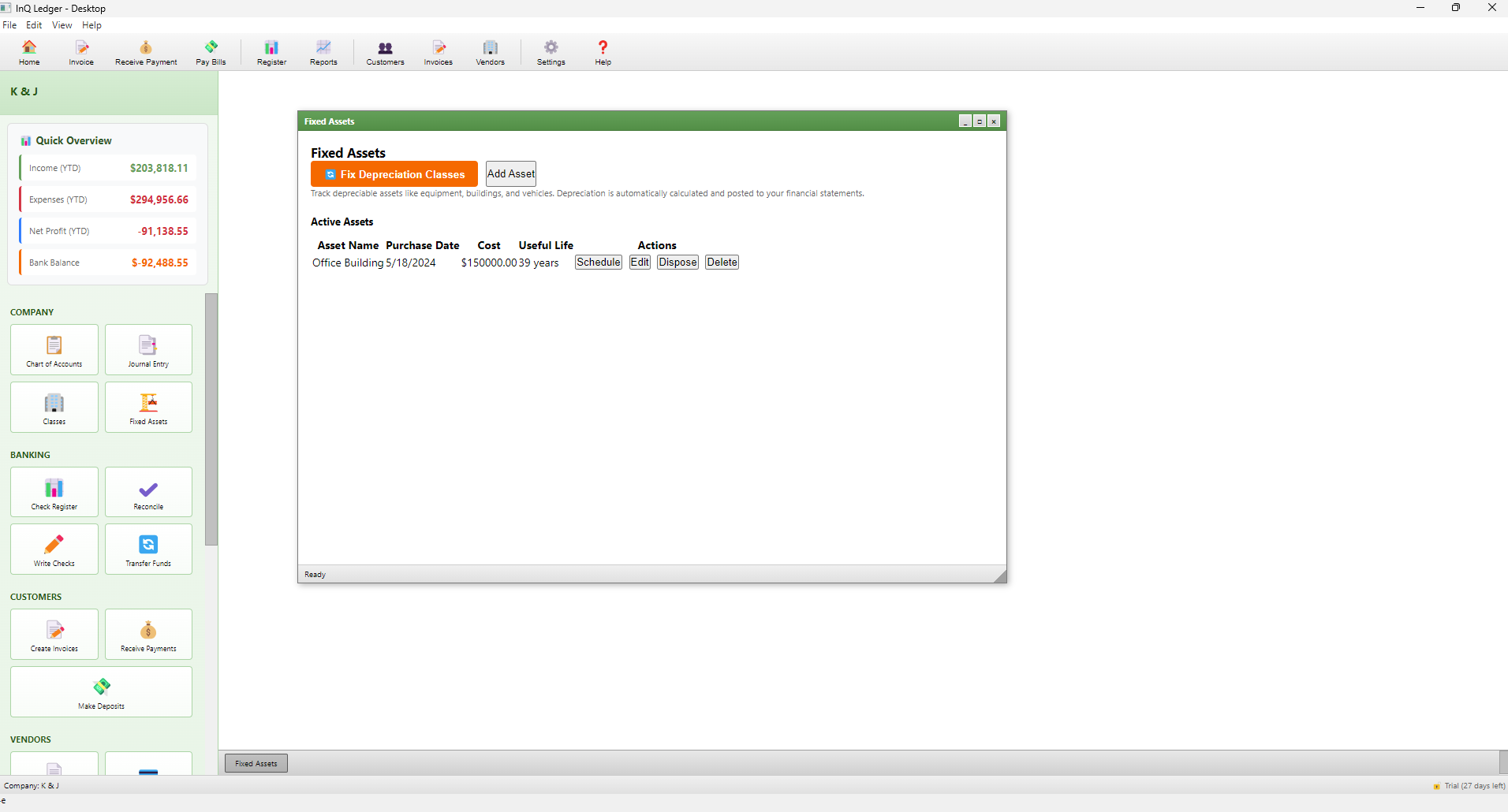Fixed Assets with MACRS